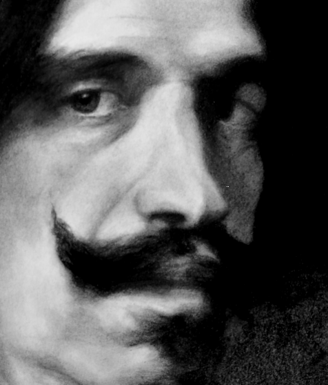 portrait d'après oeuvre de Velasquez, dessin, fusain et Graphite 